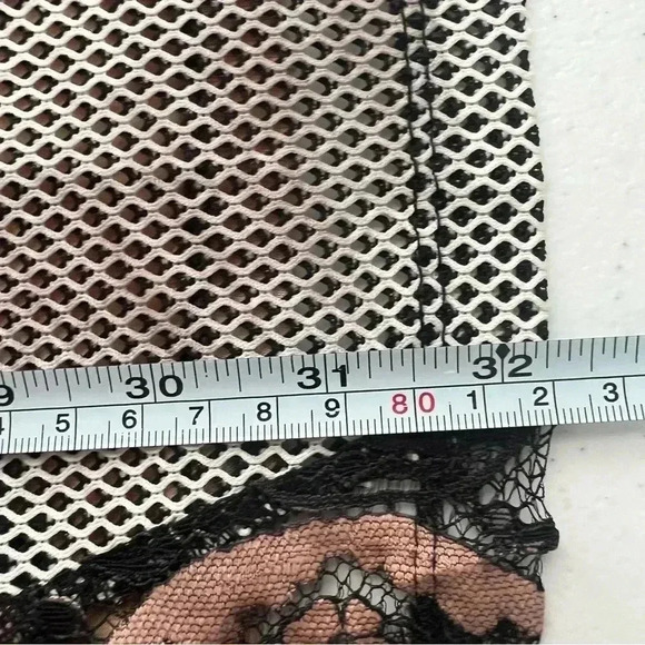 kamana Open Front Cardigan Contrasting Pattern Mesh and Velvet Detail Sz M - Picture 14 of 14